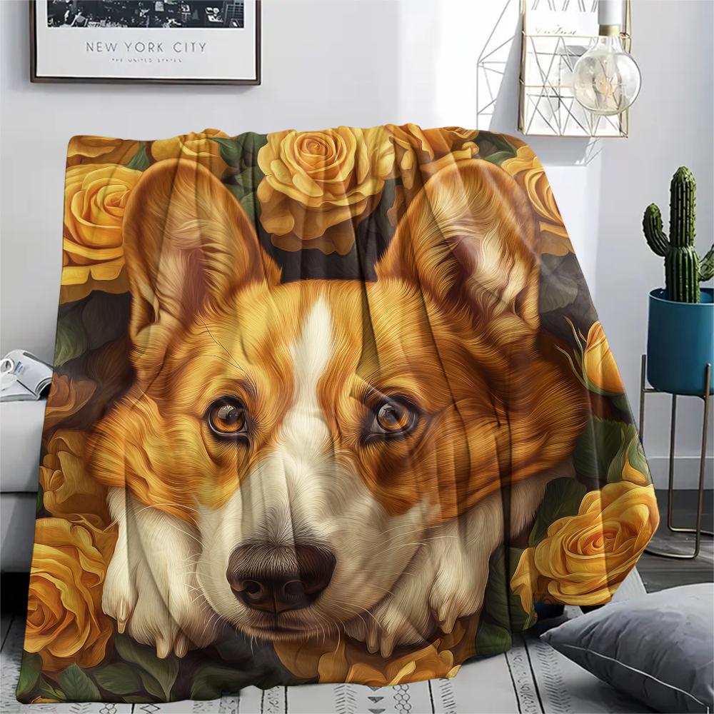 Corgi and Roses pattern Flannel Blanket, High quality Comfortable for All Seasons, Home Decor, Warmth and Comfort, Perfect for Gifts. 80cm x 120cm
Corgi and Roses pattern Flannel Blanket, High quality Comfortable for All Seasons, Home Decor, Warmth and Comfort, Perfect for Gifts. 80cm x 120cm