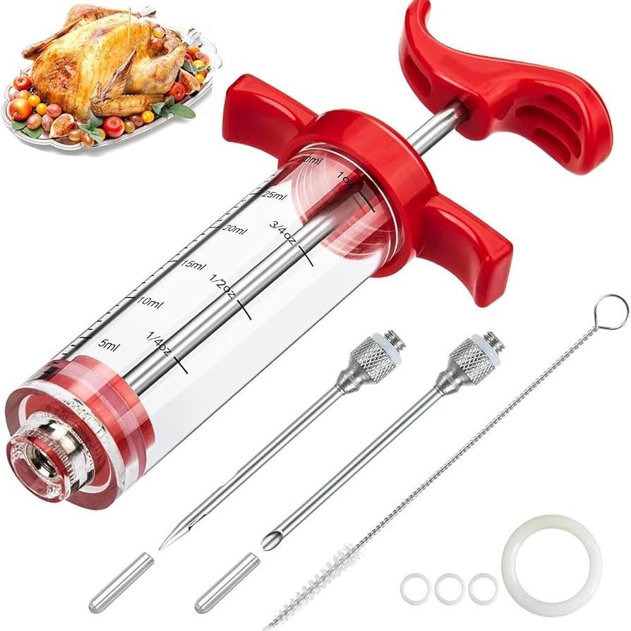 Premium Acrylic Turkey Seasoning Syringe - Plastic Needle for Barbecue Single Needle чорний
Premium Acrylic Turkey Seasoning Syringe - Plastic Needle for Barbecue Single Needle чорний