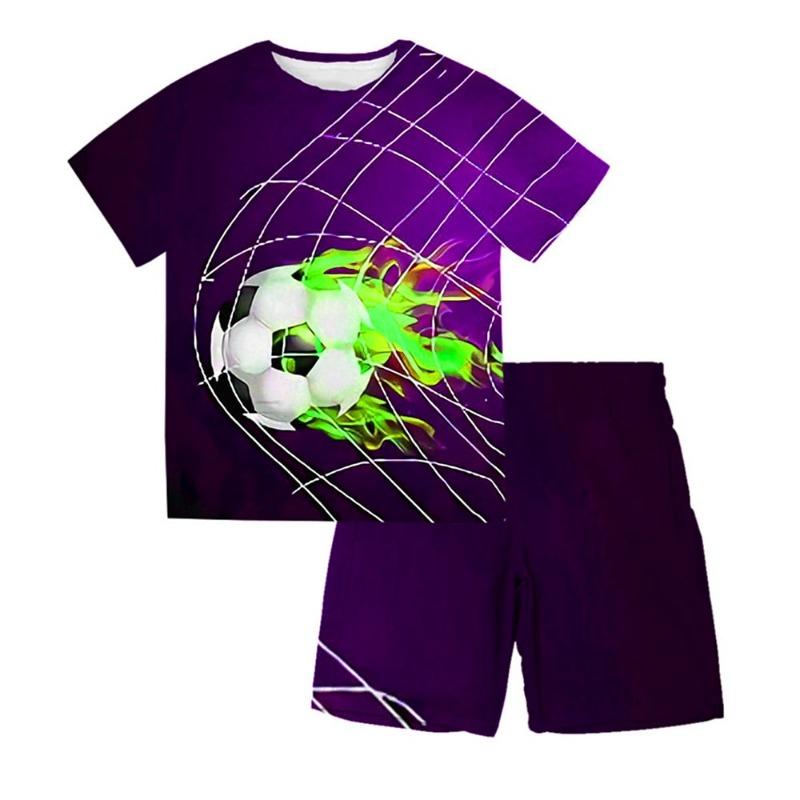 Boys 3D Football T-shirt & Shorts Clothing Set Short Sleeve Summer Spring Sports Fashion Cool Polyester Kids 3-13 Years 150cm
Boys 3D Football T-shirt & Shorts Clothing Set Short Sleeve Summer Spring Sports Fashion Cool Polyester Kids 3-13 Years 150cm