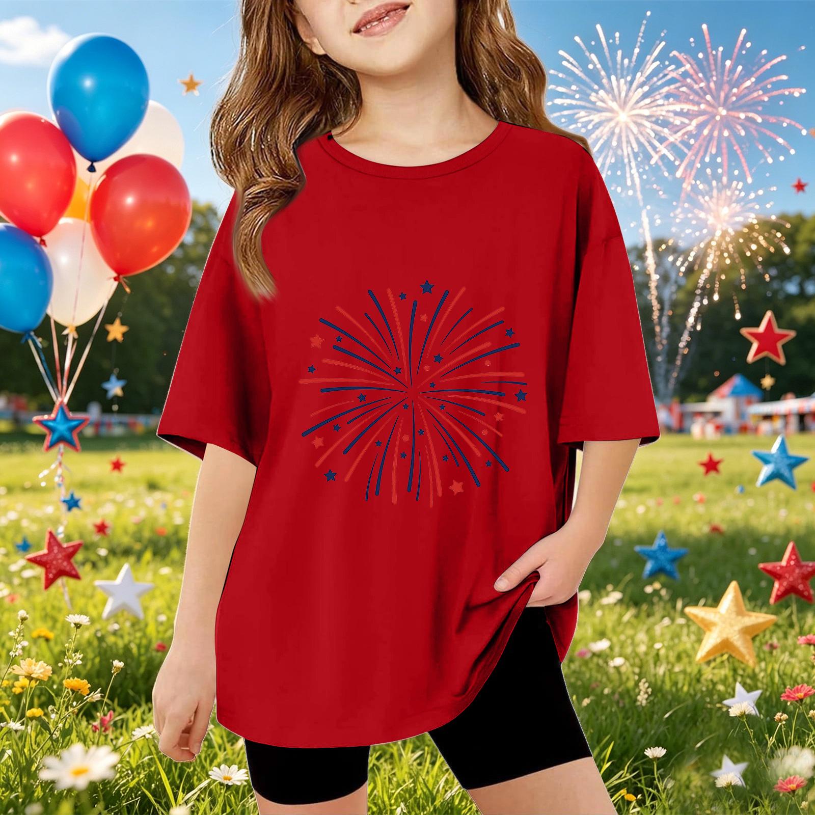 Kids Short Sleeve T Shirt Firework Print Casual Top Lightweight Breathable Summer Tee for Boys and Girls 140
Kids Short Sleeve T Shirt Firework Print Casual Top Lightweight Breathable Summer Tee for Boys and Girls 140