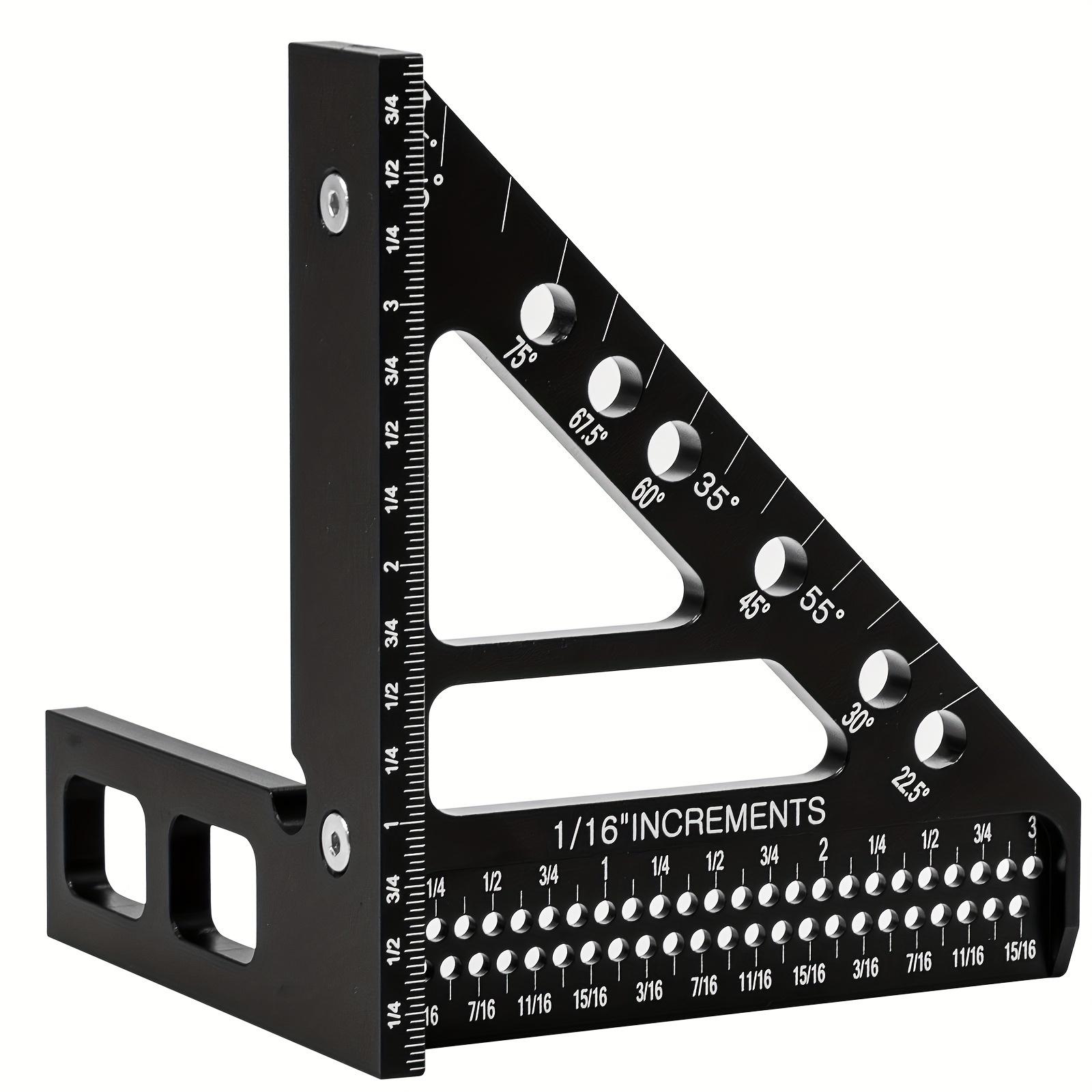 Прецизионная многоугольная измерительная линейка из алюминиевого сплава 45/90 градусов - Высокоточный столярный угольник-транспортир с четкой шкалой чёрный
Прецизионная многоугольная измерительная линейка из алюминиевого сплава 45/90 градусов - Высокоточный столярный угольник-транспортир с четкой шкалой чёрный