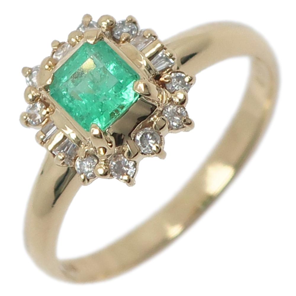 Ring green K18 yellow gold/Emerald/diamond #6.2(US Size) 2.5g Women Used
Ring green K18 yellow gold/Emerald/diamond #6.2(US Size) 2.5g Women Used