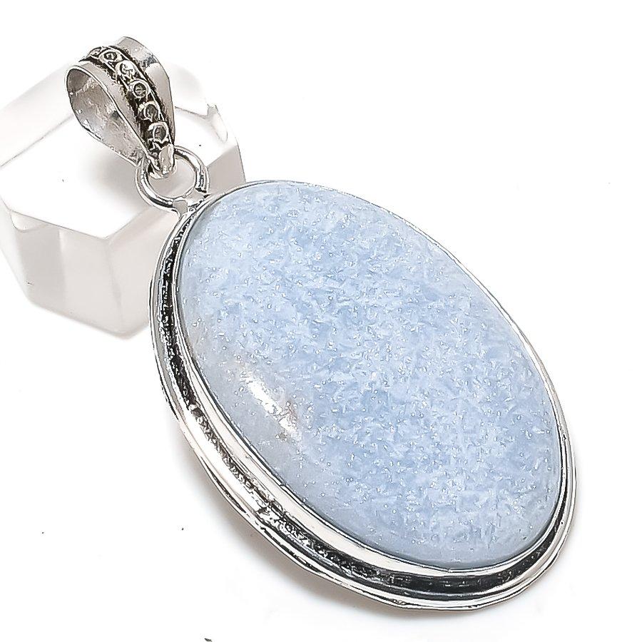 Natural Angelite Stone Gemstone 925 Sterling Silver Jewelry Pendant 2.21 v7V29
Natural Angelite Stone Gemstone 925 Sterling Silver Jewelry Pendant 2.21 v7V29