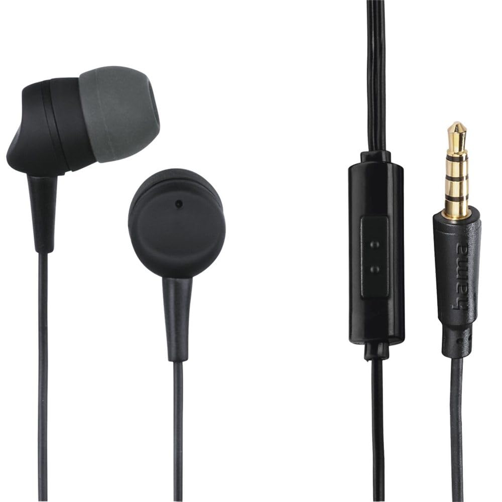 Hama Germany Kooky Black Wired Earphones with Mic, 3.5mm, Officially Imported
Hama Germany Kooky Black Wired Earphones with Mic, 3.5mm, Officially Imported