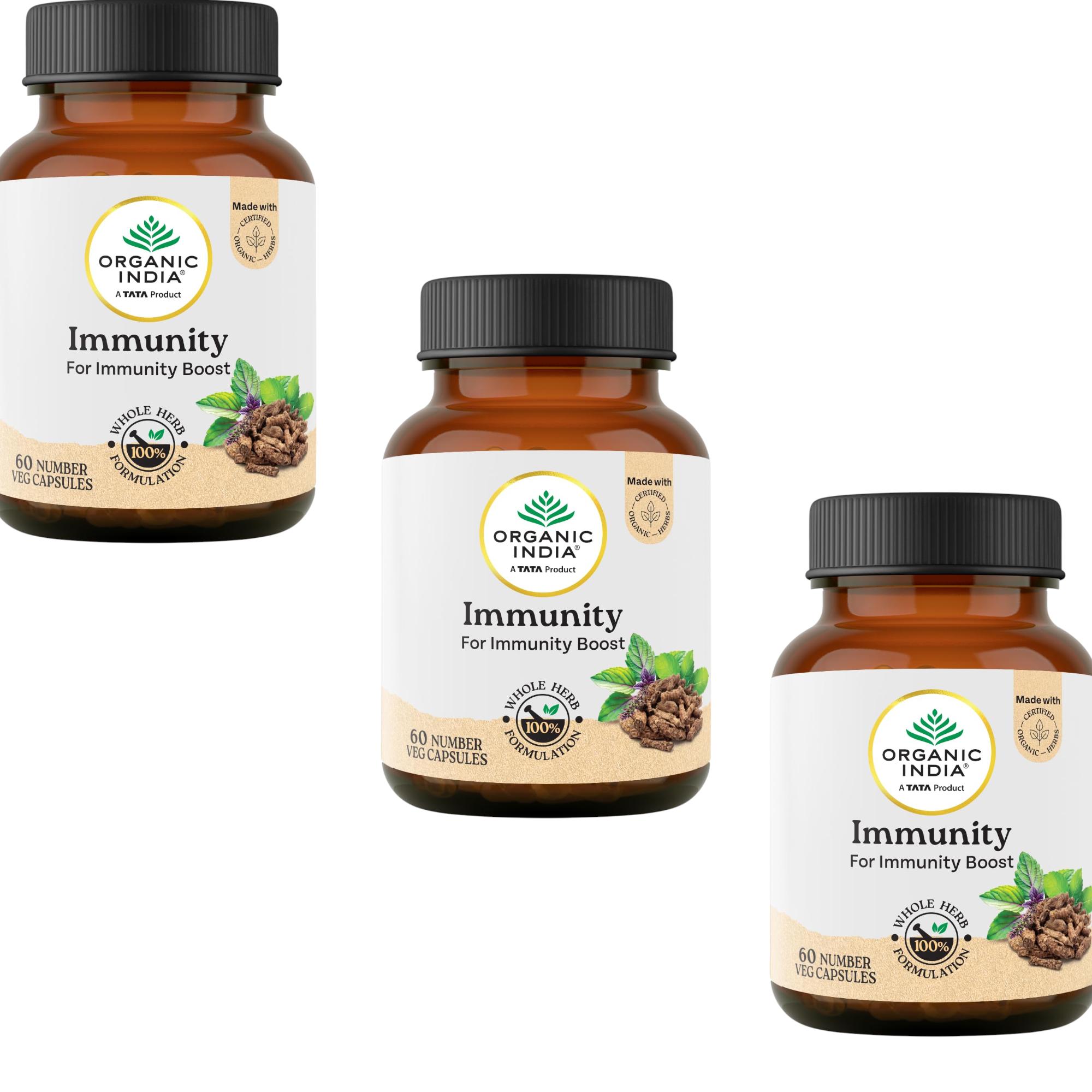 Organic India Organic Immunity Capsules 60 Veg Capsules Pack of 3 Boost Natural Immune Support
Organic India Organic Immunity Capsules 60 Veg Capsules Pack of 3 Boost Natural Immune Support