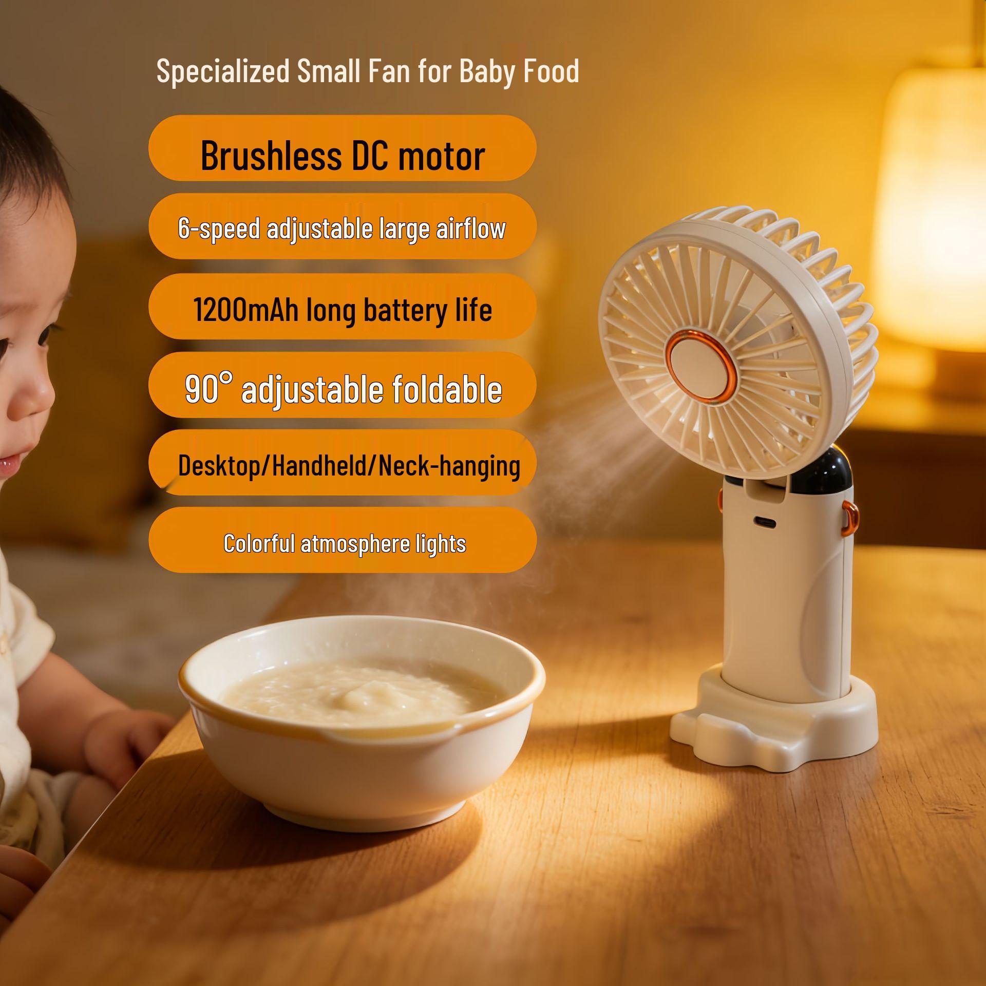 USB Rechargeable Neck-Hanging Desktop Fan for Baby Food. 9 x 4.6 x 19.5 cm
USB Rechargeable Neck-Hanging Desktop Fan for Baby Food. 9 x 4.6 x 19.5 cm