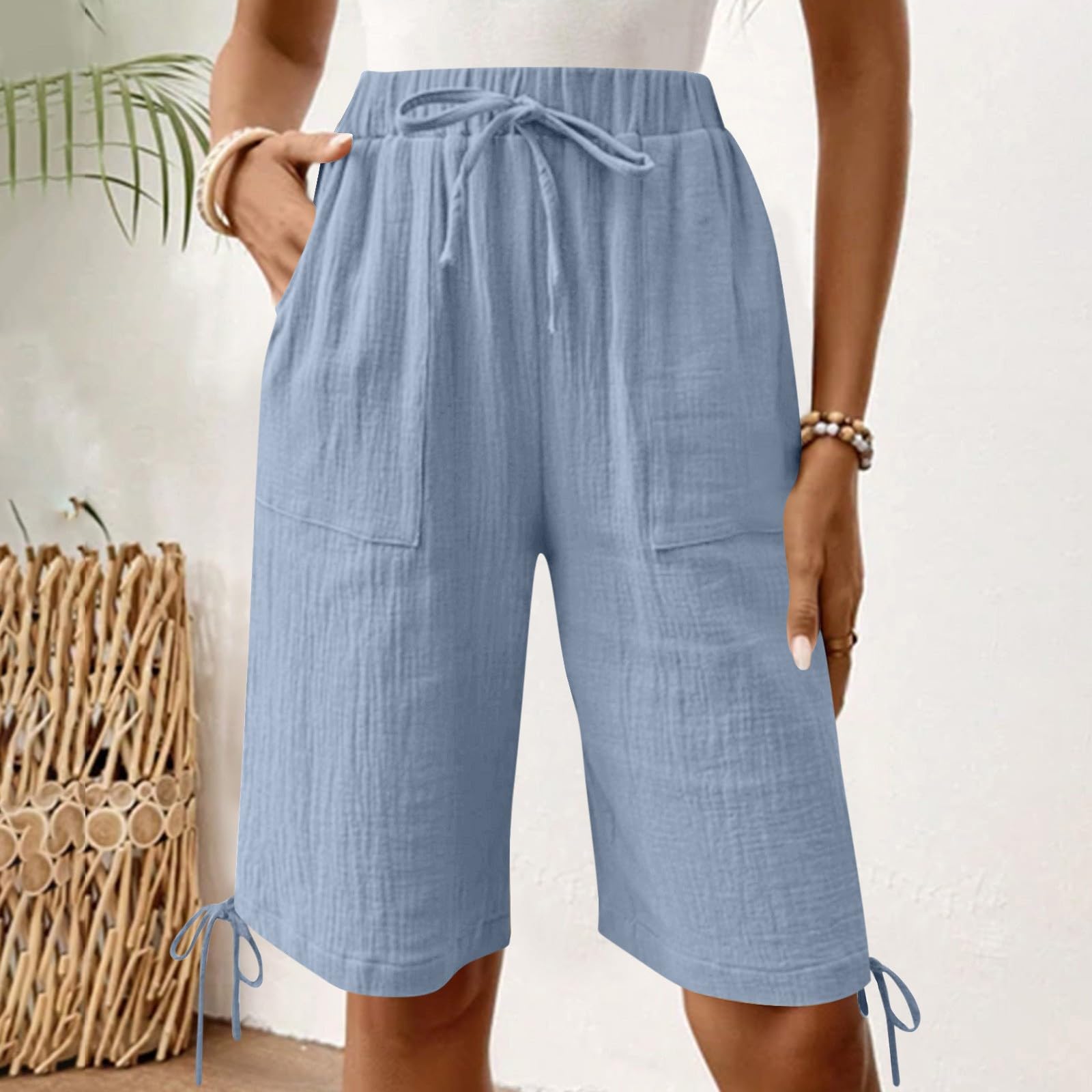 Women s Fashionable Color Elastic Waist Pocket Casual Loose Cotton And Linen Five Quarter Shorts M
Women s Fashionable Color Elastic Waist Pocket Casual Loose Cotton And Linen Five Quarter Shorts M