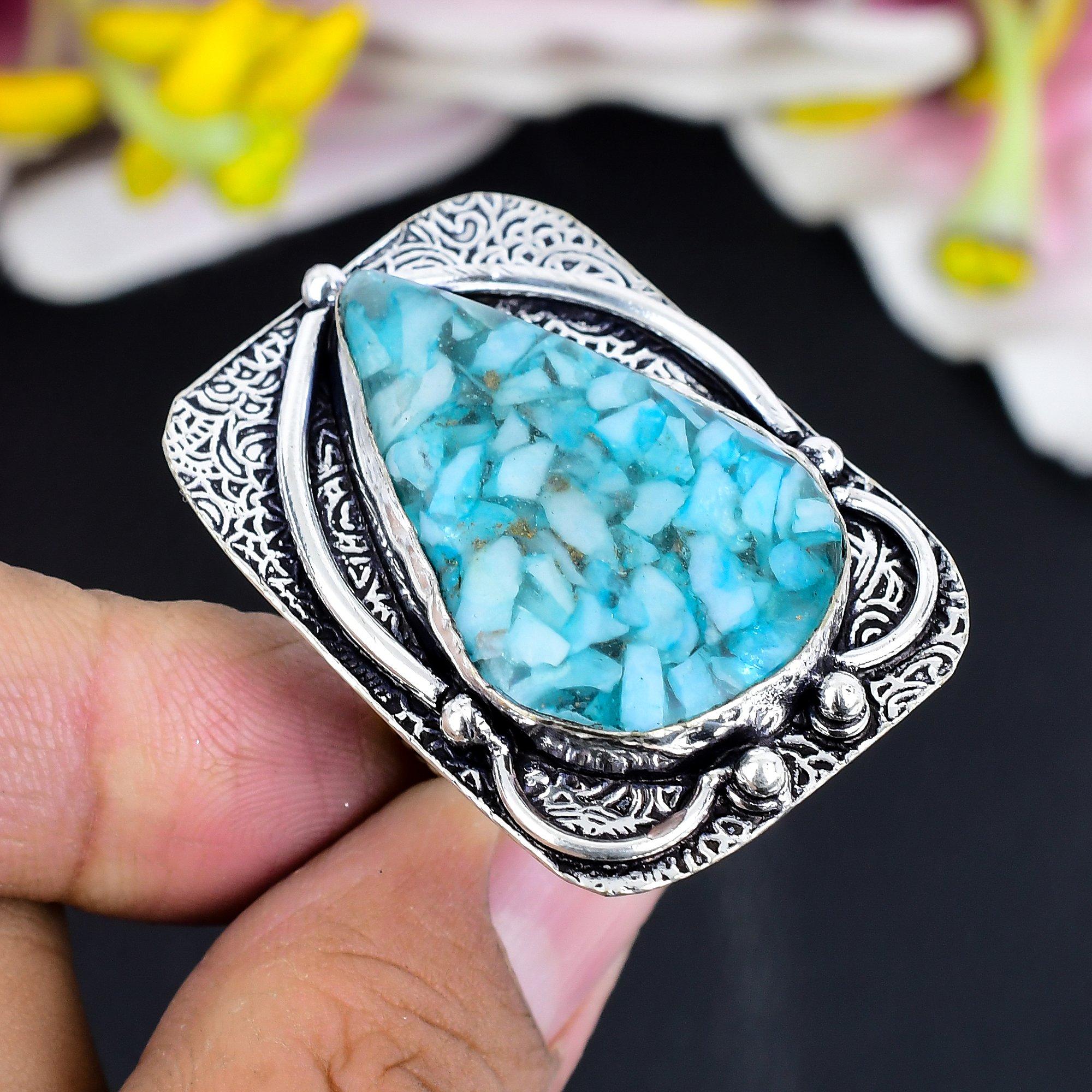 Copper Larimar Gemstone Handmade 925 Sterling Silver Jewelry Ring Size 9.5 KG-1687
Copper Larimar Gemstone Handmade 925 Sterling Silver Jewelry Ring Size 9.5 KG-1687