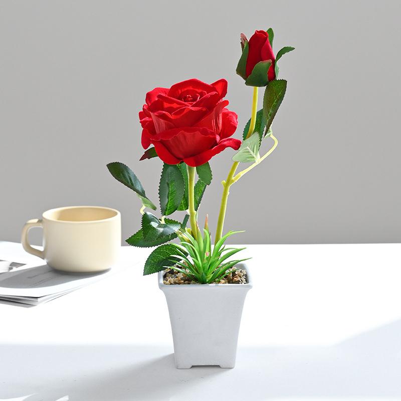 Simulation Rose Bonsai Plastic Potted Home Desktop Simulation Decoration Living Room Decoration Artificial Flower Ornaments
Simulation Rose Bonsai Plastic Potted Home Desktop Simulation Decoration Living Room Decoration Artificial Flower Ornaments