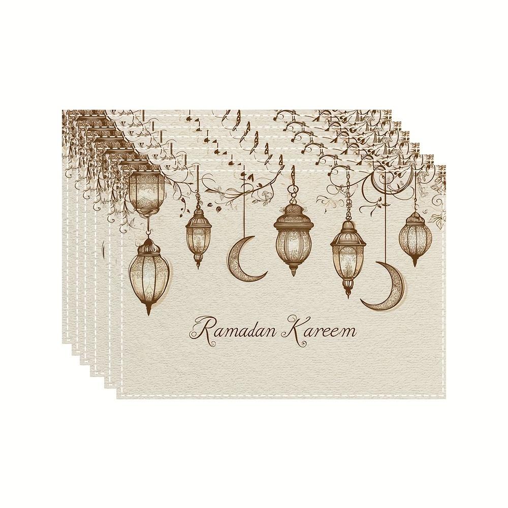 Ramadan Kareen Mubarak Linen Placemats Table Decor Golden Moon Lantern Printed Eid Al-Fitr Dining Table Mats Ramadan Decorations 1pcs
Ramadan Kareen Mubarak Linen Placemats Table Decor Golden Moon Lantern Printed Eid Al-Fitr Dining Table Mats Ramadan Decorations 1pcs