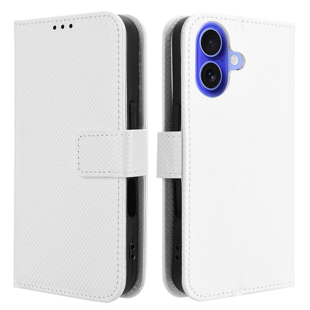 For iPhone 16 Case PU Leather Diamond Texture Wallet Phone Cover White
For iPhone 16 Case PU Leather Diamond Texture Wallet Phone Cover White
