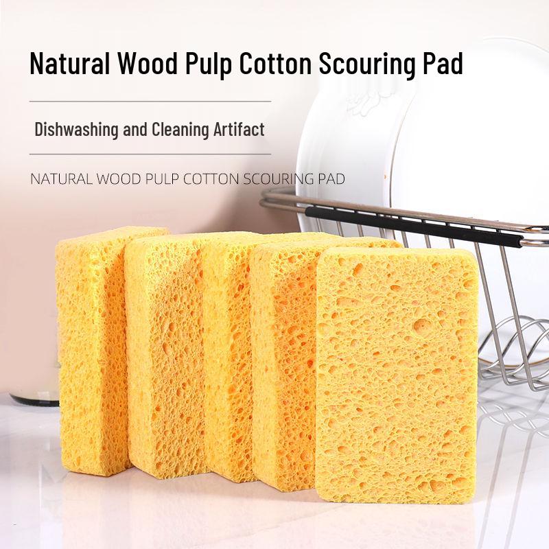 Wood Pulp Cotton Sponge Scouring Pad - Kitchen Dishwashing Scrubber and Cleaning Cloth. Beige 11*7*1.0cm
Wood Pulp Cotton Sponge Scouring Pad - Kitchen Dishwashing Scrubber and Cleaning Cloth. Beige 11*7*1.0cm