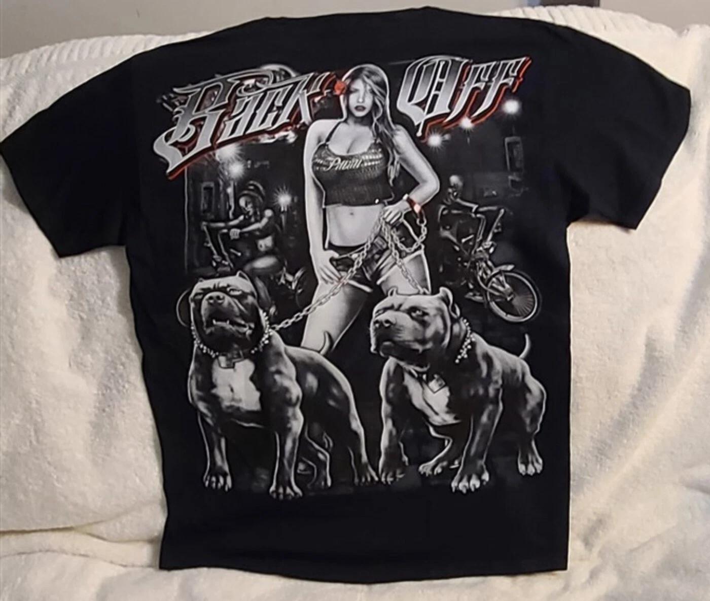 PITBULL PITBULLS BACK OFF SEXY WOMAN GANGSTER CLOWN CHICA BICYCLE T-shirt S
PITBULL PITBULLS BACK OFF SEXY WOMAN GANGSTER CLOWN CHICA BICYCLE T-shirt S