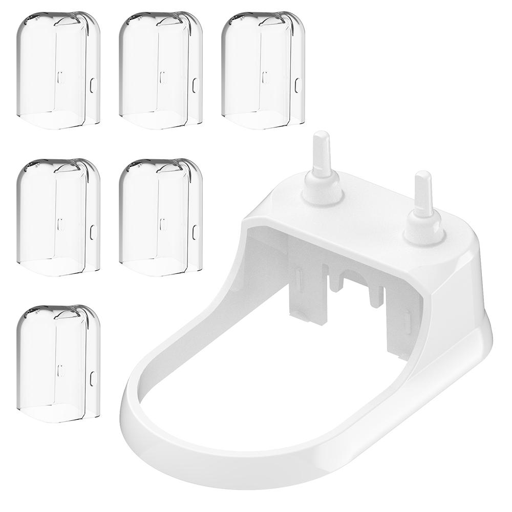 Brush Heads Holder Stand Base with 6 Pcs Toothbrush Head Covers, Compatible with Philips Sonicare 2 Series Electric Toothbrushes
Brush Heads Holder Stand Base with 6 Pcs Toothbrush Head Covers, Compatible with Philips Sonicare 2 Series Electric Toothbrushes