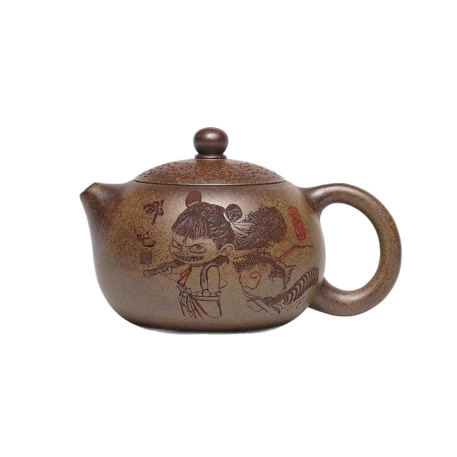 300ml Authentic Yixing Purple Clay Teapots Handmade Nezha Xishi Pot Raw Ore Wood-fired Porcelain Mud Kettle Zisha Tea Set Craft
300ml Authentic Yixing Purple Clay Teapots Handmade Nezha Xishi Pot Raw Ore Wood-fired Porcelain Mud Kettle Zisha Tea Set Craft