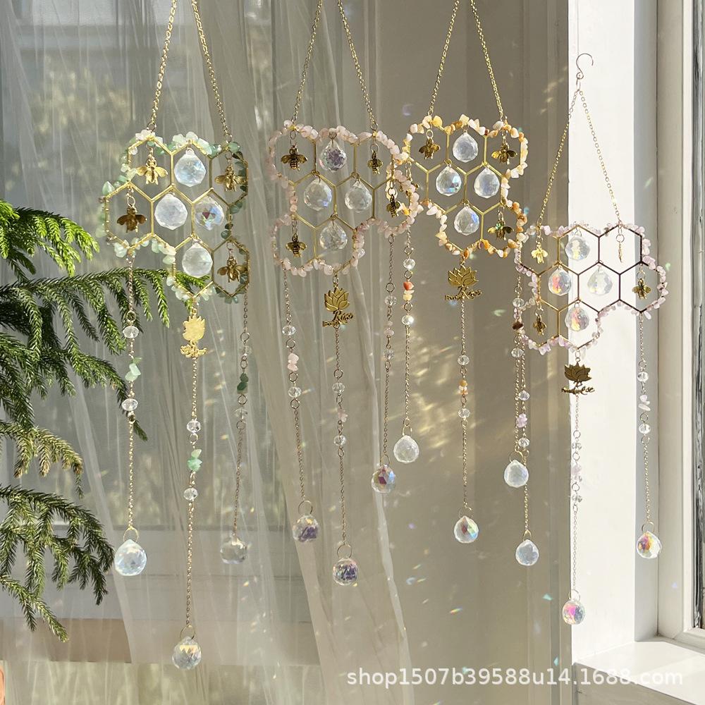 Sunshine Catcher Pendant Customized Wind Chime New Product Big Beehive Little Bee Natural Crystal Sun Catcher
Sunshine Catcher Pendant Customized Wind Chime New Product Big Beehive Little Bee Natural Crystal Sun Catcher