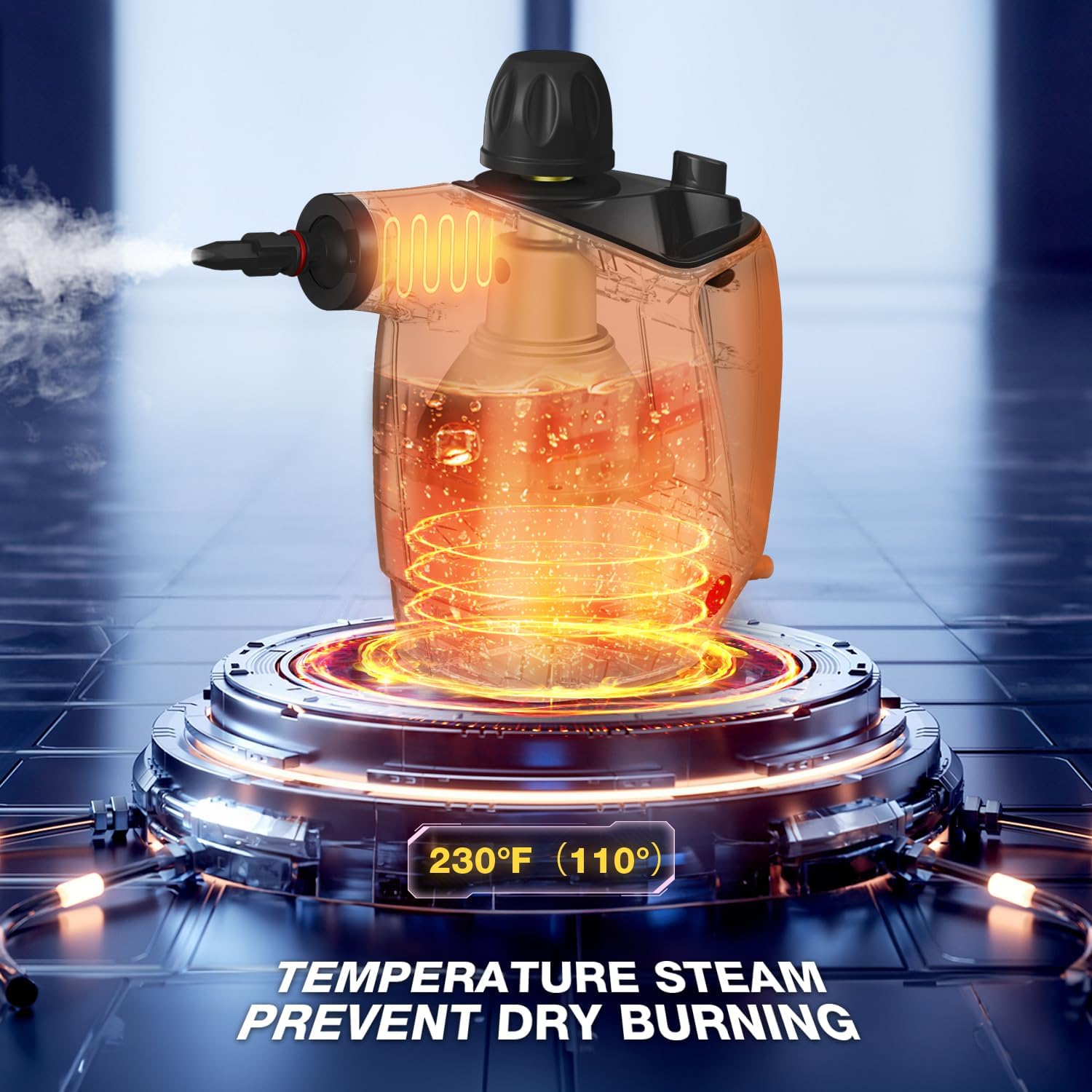 Handheld Steam Cleaner with 16 Accessories, Orange - Ideal for Home Cleaning of Kitchen, Bathroom, Tiles & Ovens 230 V
Handheld Steam Cleaner with 16 Accessories, Orange - Ideal for Home Cleaning of Kitchen, Bathroom, Tiles & Ovens 230 V