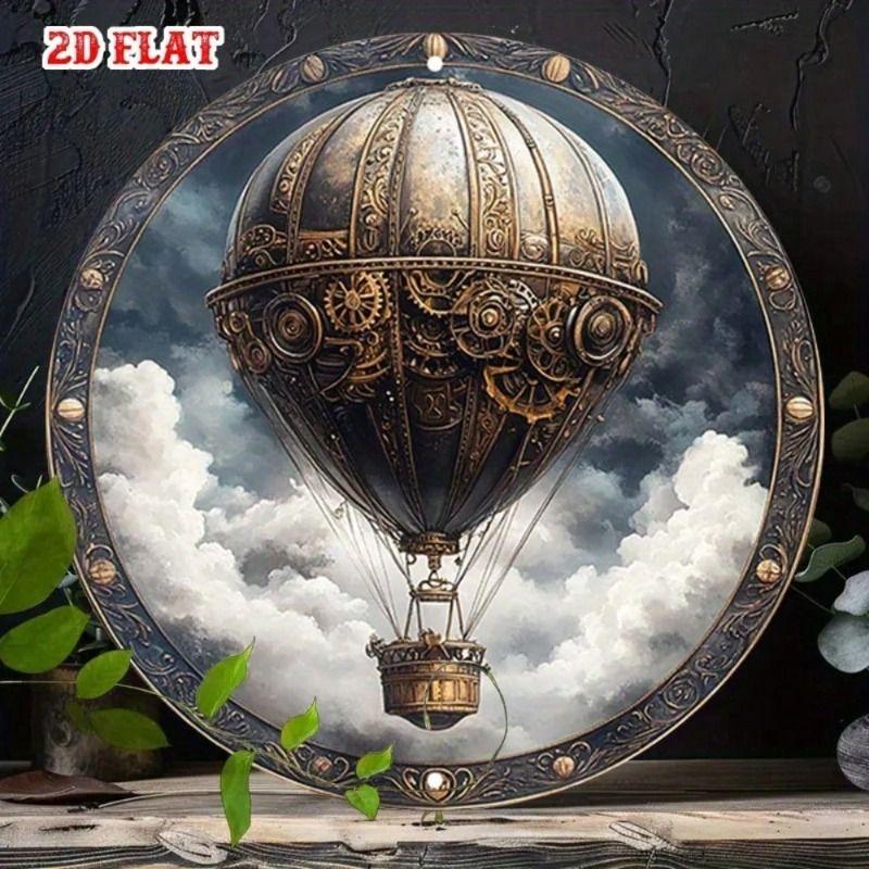 Vintage Steampunk Airship Cloud Round 2D Metal Wall Poster for Living Room
Vintage Steampunk Airship Cloud Round 2D Metal Wall Poster for Living Room