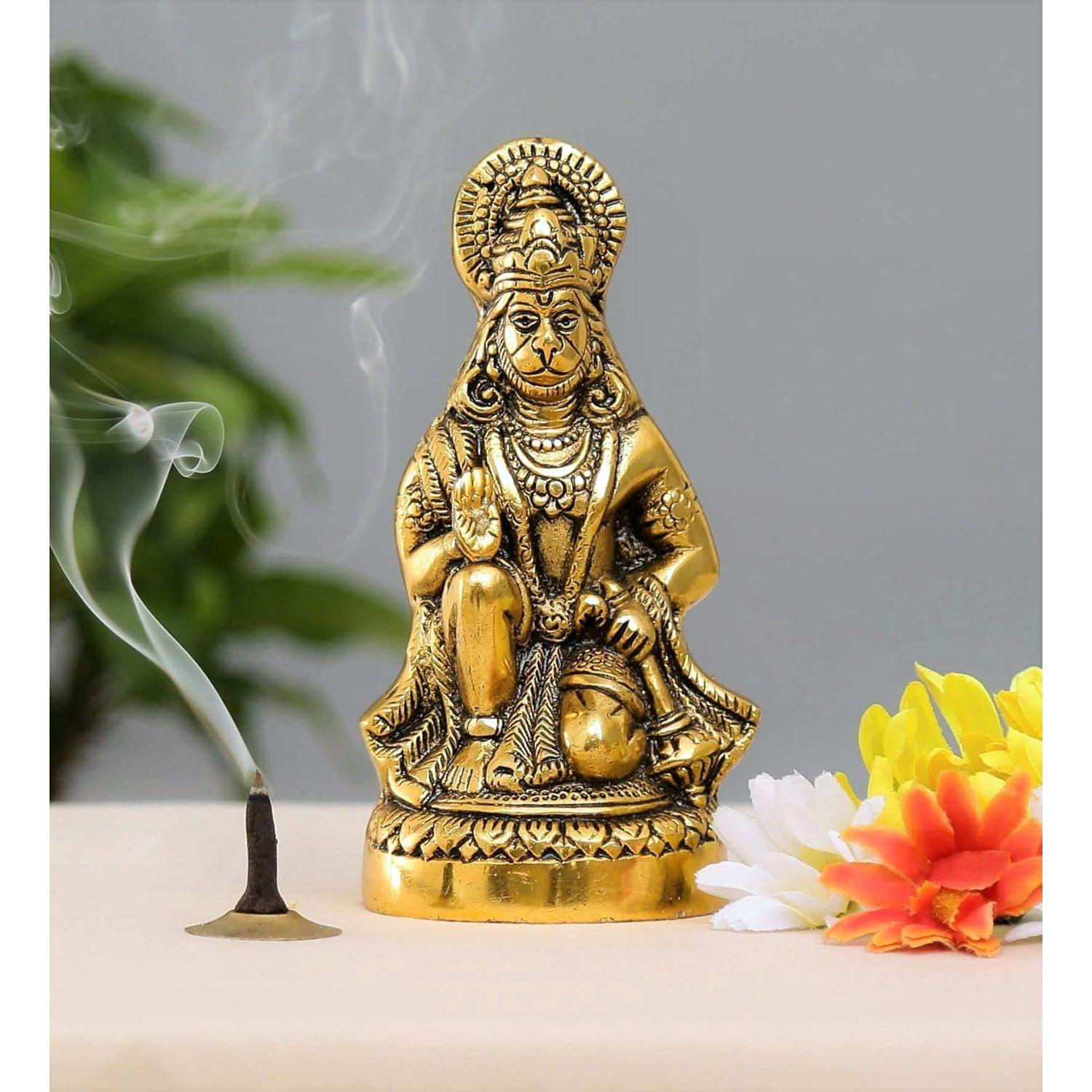 Gifts Hanuman Ji Statue Sitting In Metal Hanuman Ji Idol Bajrangbali Murti Gift Article Decorative Showpiece, Multicolour, 1 Piece
Gifts Hanuman Ji Statue Sitting In Metal Hanuman Ji Idol Bajrangbali Murti Gift Article Decorative Showpiece, Multicolour, 1 Piece
