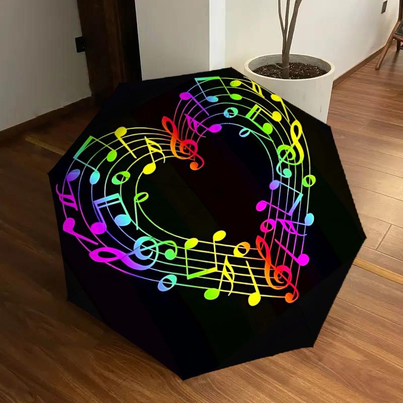 Rainbow Music Notes Heart-Shaped Automatic Opening/Closing Umbrella with Foldable Design, 8-Bone Iron Frame, Outdoor, Ideal Gift for Fans, T
Rainbow Music Notes Heart-Shaped Automatic Opening/Closing Umbrella with Foldable Design, 8-Bone Iron Frame, Outdoor, Ideal Gift for Fans, T