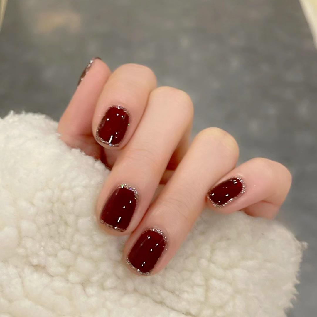 Cherry Red Gemstone Edge Wearable Nail Stickers - Autumn/Winter Collection C589-Gem Color Edge Glue-On Nail
Cherry Red Gemstone Edge Wearable Nail Stickers - Autumn/Winter Collection C589-Gem Color Edge Glue-On Nail