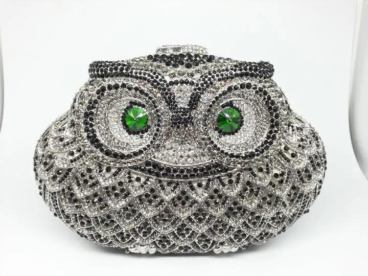 Boutique De FGG Sparkling Bling Silver Owl Minaudiere Clutch Women Small Crystal Evening Handbags Wedding Party Cocktail Bag Mini Size
Boutique De FGG Sparkling Bling Silver Owl Minaudiere Clutch Women Small Crystal Evening Handbags Wedding Party Cocktail Bag Mini Size