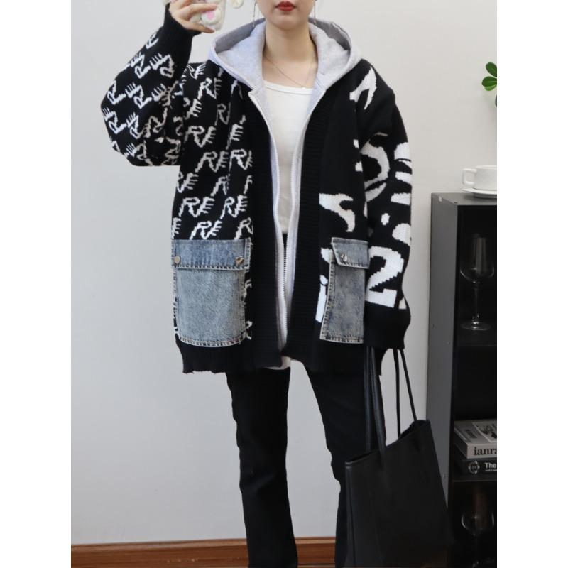 Кардиган вязаный женский средней длины и длинный на молнии с капюшоном, с дизайнерским эффектом сращивания, новый свободный свитер-куртка one size fits all чёрный
Кардиган вязаный женский средней длины и длинный на молнии с капюшоном, с дизайнерским эффектом сращивания, новый свободный свитер-куртка one size fits all чёрный