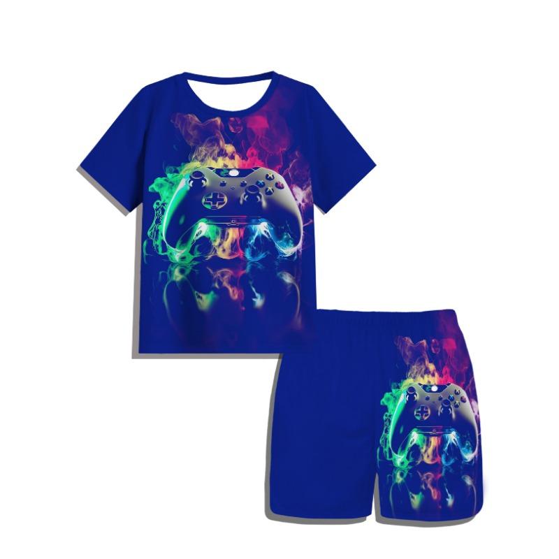 Купите 1 и получите 1 бесплатно, всего 2 шт., крутой повседневный комплект из футболки с коротким рукавом и шорт с 3D-принтом для мальчиков — удобный, легкий, дышащий, 160
Купите 1 и получите 1 бесплатно, всего 2 шт., крутой повседневный комплект из футболки с коротким рукавом и шорт с 3D-принтом для мальчиков — удобный, легкий, дышащий, 160