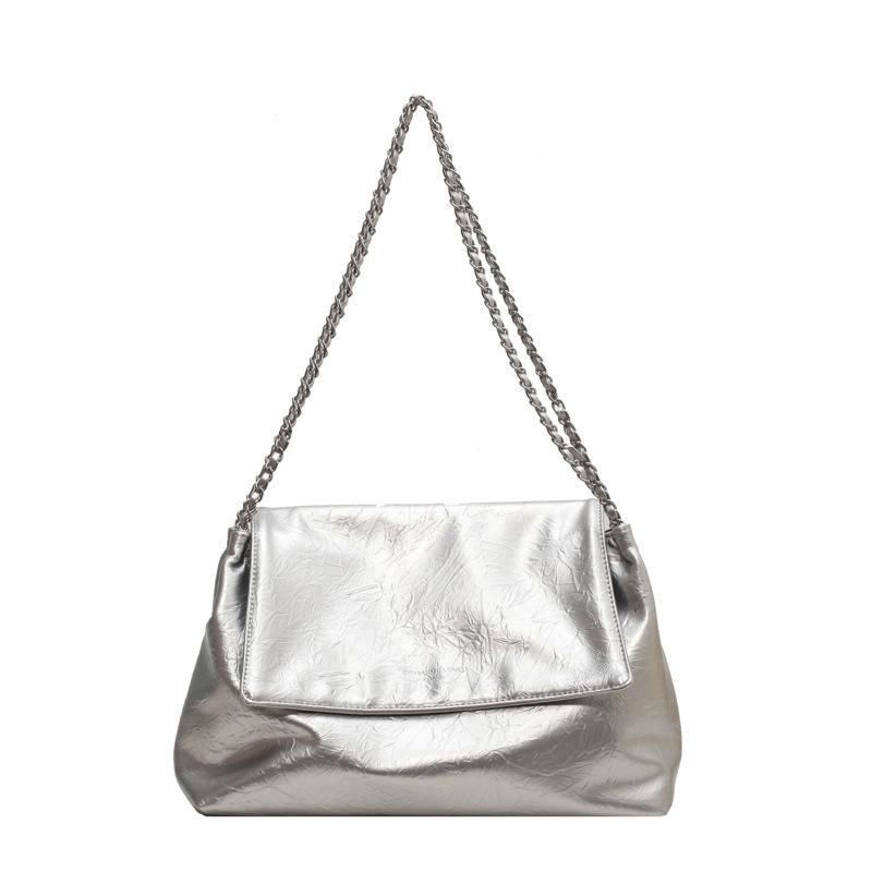 Chic Silver Flap Hobo Bag Soft PU Leather Crossbody Handbag With Chain For Women Casual Daily Shopping Fashi Satchel
Chic Silver Flap Hobo Bag Soft PU Leather Crossbody Handbag With Chain For Women Casual Daily Shopping Fashi Satchel