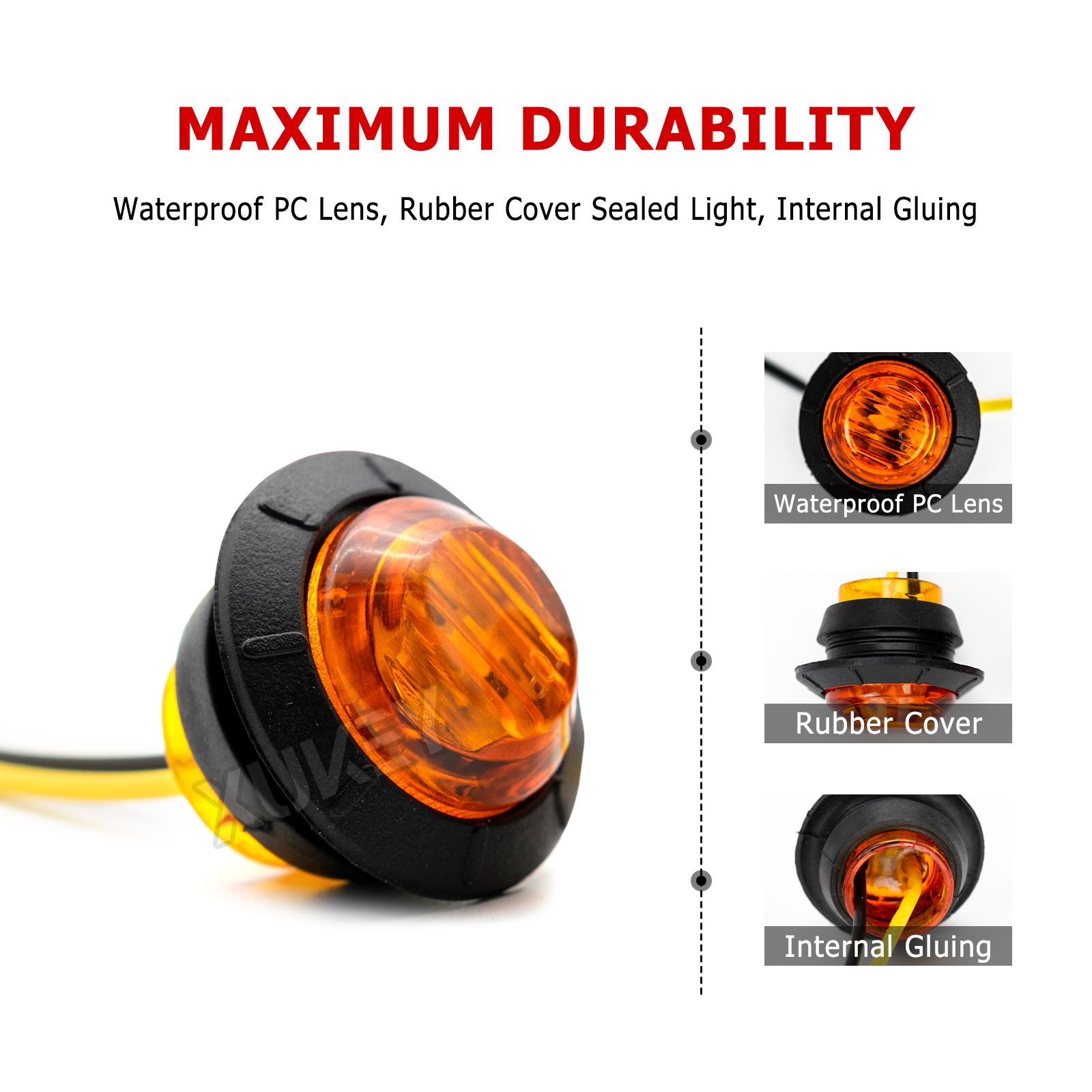 6x Orange Yellow Amber Round 3/4 LED Signal Side Marker Light Indicator clearance Lamp Trailer Truck Caravan Camper UTE 12V 24V
6x Orange Yellow Amber Round 3/4 LED Signal Side Marker Light Indicator clearance Lamp Trailer Truck Caravan Camper UTE 12V 24V