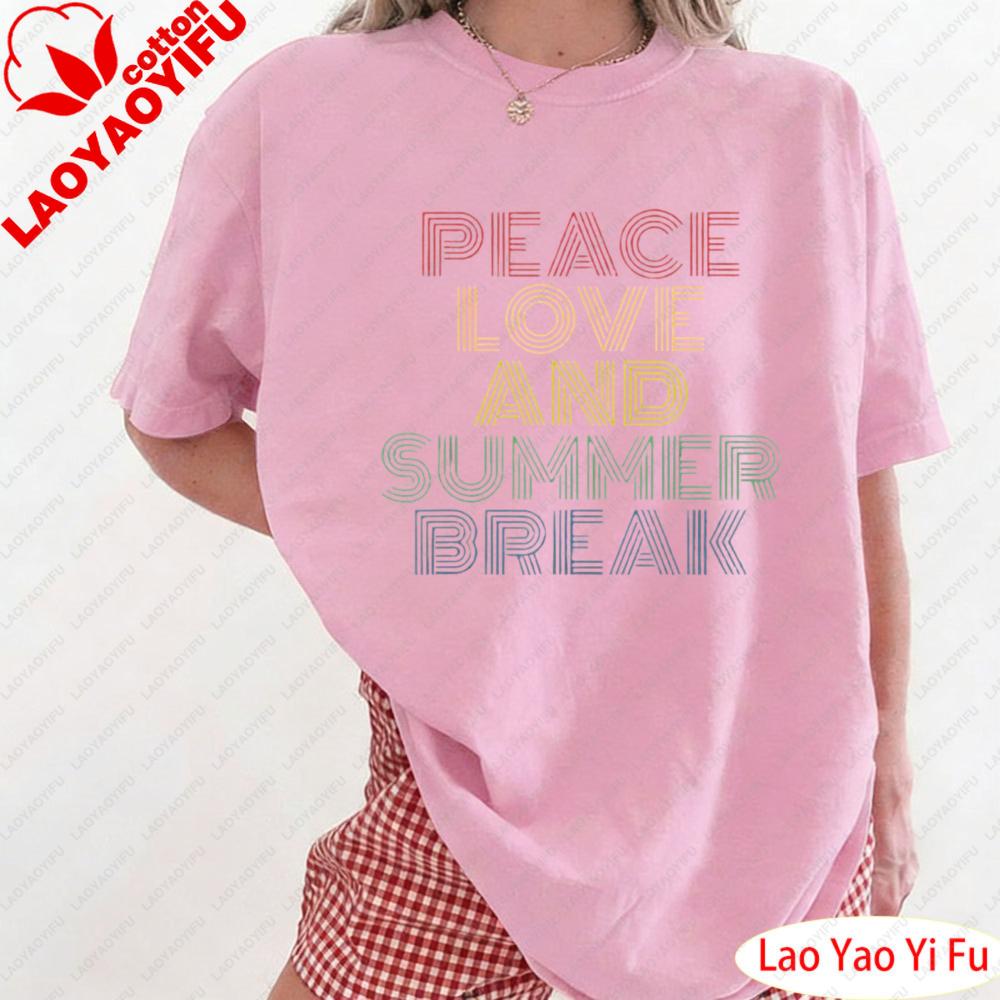 Peace Love and Summer Break Summer Lover TShirt Retro Fashion Summer Beach Vacation Clothes Ladies Casual Wear Women Clothing 4XL
Peace Love and Summer Break Summer Lover TShirt Retro Fashion Summer Beach Vacation Clothes Ladies Casual Wear Women Clothing 4XL