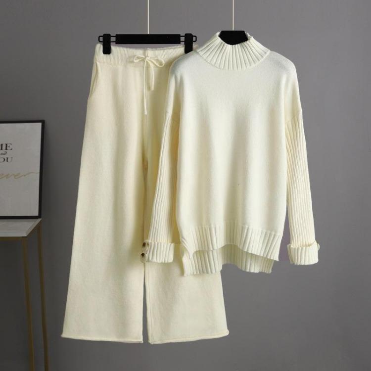 Winter Women Knitted Suit Set Oversized Half Turtleneck Sweater and Thickened Pants Two Piece Autumn Outfit OneSize абрикосовий
Winter Women Knitted Suit Set Oversized Half Turtleneck Sweater and Thickened Pants Two Piece Autumn Outfit OneSize абрикосовий