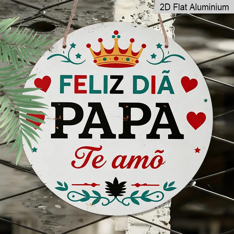 2D Flat, 1pc Round Aluminum Hanging Sign - Feliz Dia Papa Te Amo Spanish Father s Day Metal Wall Art, Vintage Crown & Heart Design, Perfect for 7.87 × 7.87 inches
2D Flat, 1pc Round Aluminum Hanging Sign - Feliz Dia Papa Te Amo Spanish Father s Day Metal Wall Art, Vintage Crown & Heart Design, Perfect for 7.87 × 7.87 inches
