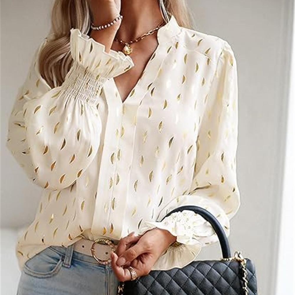 Женская элегантная рубашка больших размеров с позолоченным топом с длинными рукавами и V-образным вырезом L бежевый
Женская элегантная рубашка больших размеров с позолоченным топом с длинными рукавами и V-образным вырезом L бежевый