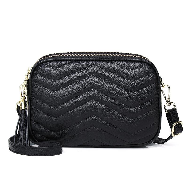 Кожаные женские сумки, полосатые маленькие сумки, модные сумки для мобильных телефонов, летние трендовые женские сумки для фотоаппаратов, сумки через плечо на одно плечо чёрный