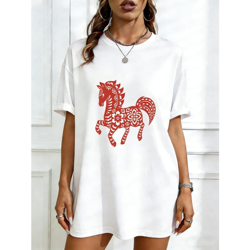 Oversized T Shirt Dress Black Red Horse Pattern Print Casual Wear For Women Summer Fashion Street Style Outfit XXXXL білий
Oversized T Shirt Dress Black Red Horse Pattern Print Casual Wear For Women Summer Fashion Street Style Outfit XXXXL білий