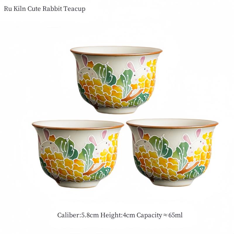 3pcs 65ml Small Sizse Ru Yao Cute Rabbit Chinese Tea Cup Ru Kiln Ceramic Opening Beautiful Teacup Flowers Teaware Tea Ceremony 200ml
3pcs 65ml Small Sizse Ru Yao Cute Rabbit Chinese Tea Cup Ru Kiln Ceramic Opening Beautiful Teacup Flowers Teaware Tea Ceremony 200ml