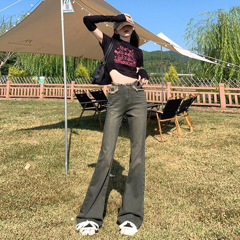 Новые весенне-осенние винтажные шикарные повседневные модные джинсы с высокой талией, женские простые прямые свободные широкие брюки в корейском стиле, уличная одежда XL оливковое зеленый
Новые весенне-осенние винтажные шикарные повседневные модные джинсы с высокой талией, женские простые прямые свободные широкие брюки в корейском стиле, уличная одежда XL оливковое зеленый