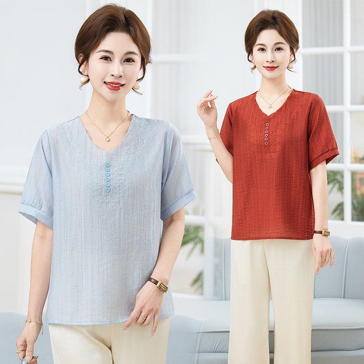Mom s Fashionable Summer Blouse: Loose, Short-Sleeved Top for Middle-Aged & Elderly Women - Plus Size T-Shirt Style 2026 5XL червоний
Mom s Fashionable Summer Blouse: Loose, Short-Sleeved Top for Middle-Aged & Elderly Women - Plus Size T-Shirt Style 2026 5XL червоний