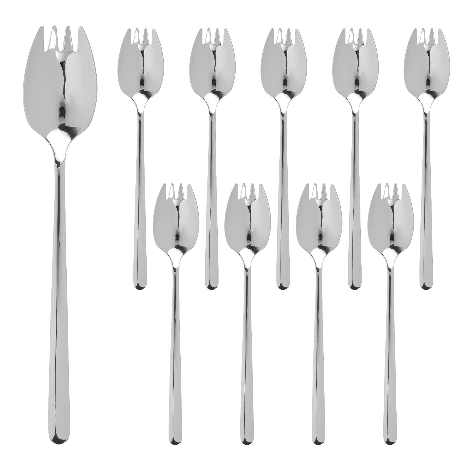 10 Packs Stainless Steel Sporks for Everyday Use Back to School Lunch Supplies Fruits Salad Dessert Fork Camping Picnic Flatware
10 Packs Stainless Steel Sporks for Everyday Use Back to School Lunch Supplies Fruits Salad Dessert Fork Camping Picnic Flatware