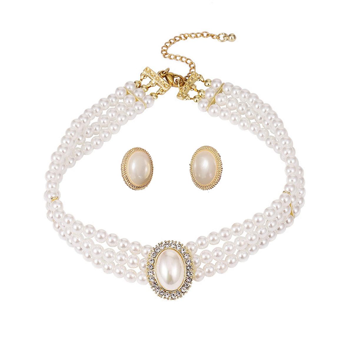 Vintage Oval Pearl Necklace and Earrings Set for Women Bride Bridal French Style Light Simple Elegant Jewelry option 3 перлинний
Vintage Oval Pearl Necklace and Earrings Set for Women Bride Bridal French Style Light Simple Elegant Jewelry option 3 перлинний