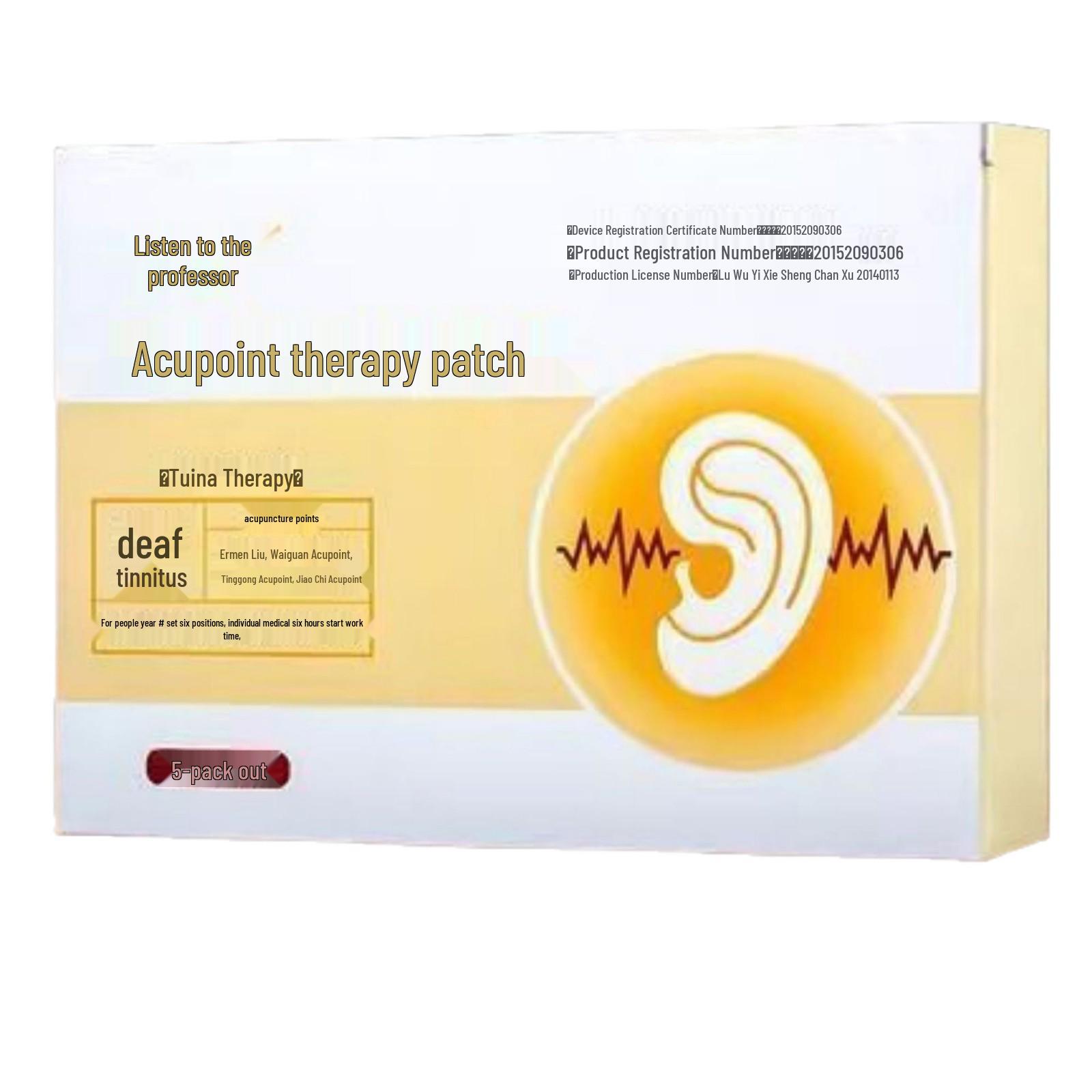 Ling Professor Tinnitus Acupoint Therapy Patch Official Store 5 Patches/Box
Ling Professor Tinnitus Acupoint Therapy Patch Official Store 5 Patches/Box