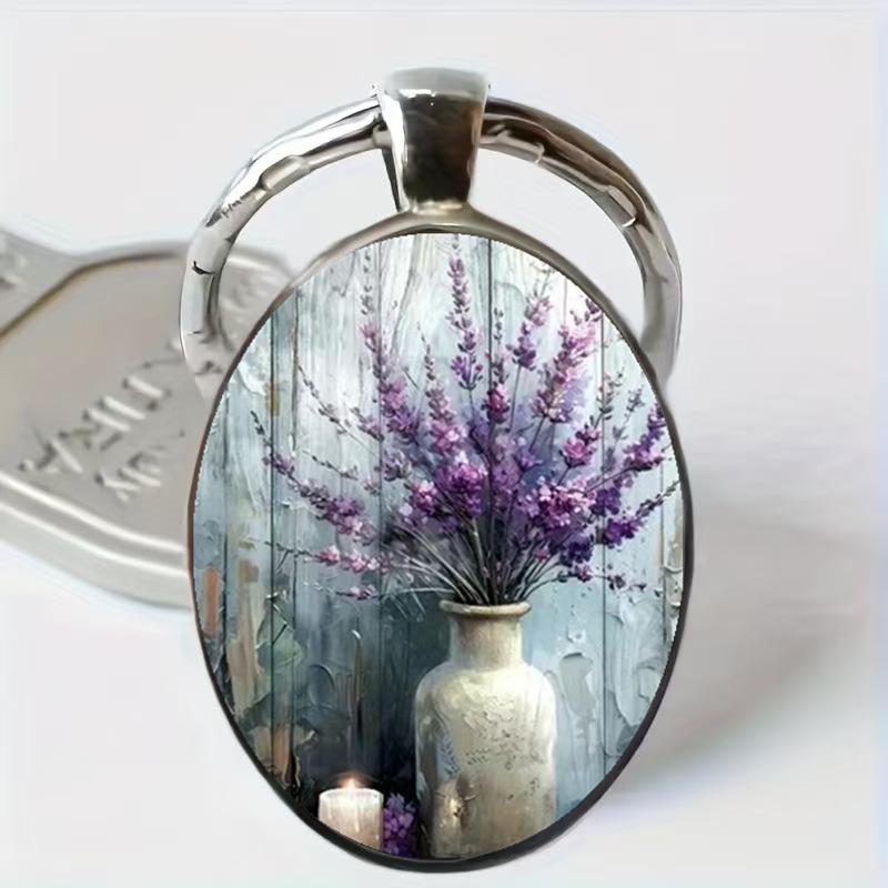 Round Metal Keychain with Vase and Floral Print Alloy Keyring for Bags Backpacks and Keys Simple Modern Style One Size
Round Metal Keychain with Vase and Floral Print Alloy Keyring for Bags Backpacks and Keys Simple Modern Style One Size