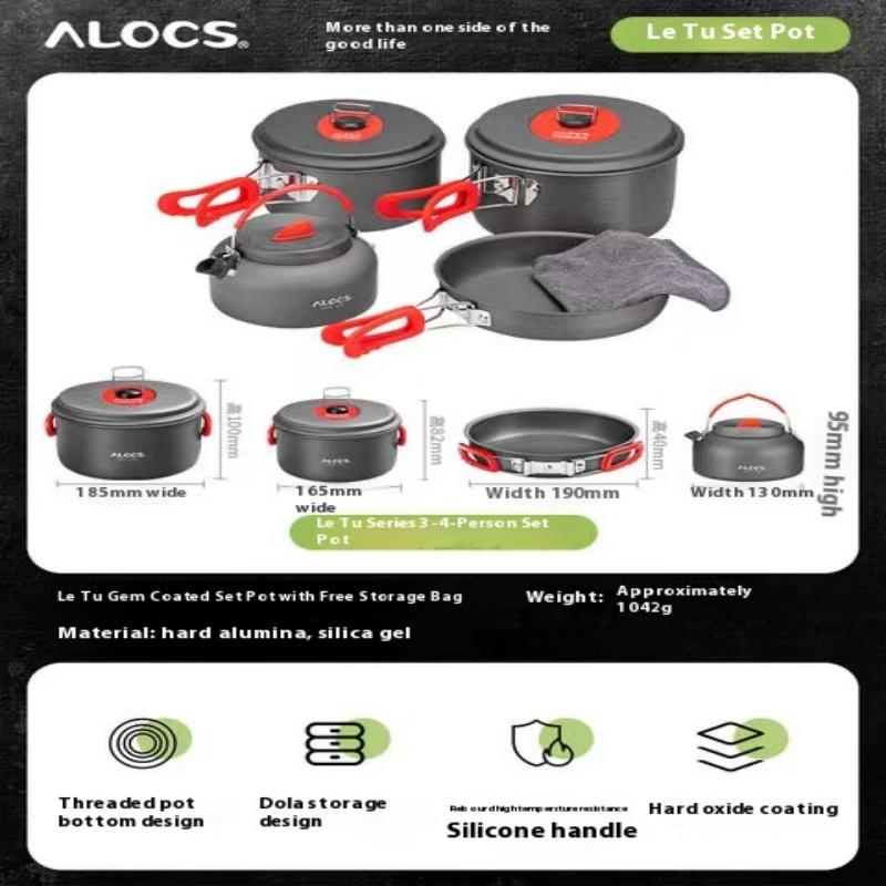 ALOCS Четыре в одном походная посуда — кастрюля с резьбовым дном, вложенная конструкция, сертифицированная FDA/LFGB для семейного кемпинга (2.2л + 1.4) L кастрюля + сковорода + чайник 185*100mm чёрный
ALOCS Четыре в одном походная посуда — кастрюля с резьбовым дном, вложенная конструкция, сертифицированная FDA/LFGB для семейного кемпинга (2.2л + 1.4) L кастрюля + сковорода + чайник 185*100mm чёрный
