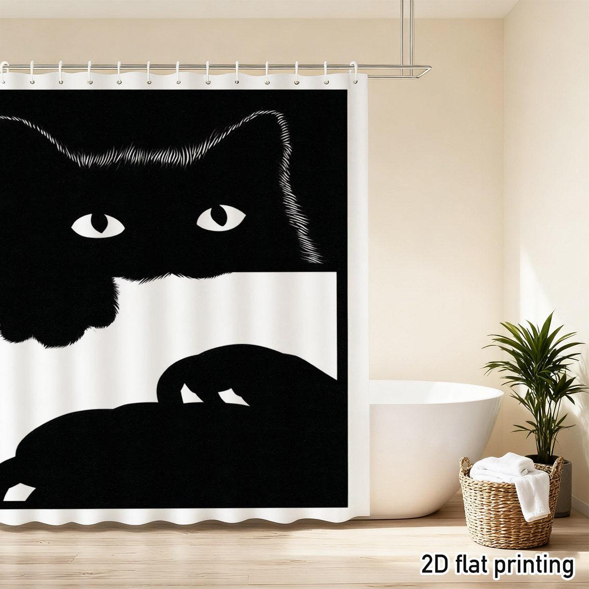 1Pc Black Cat Shower Curtain – Peeking Design, 2D Flat Print, Polyester Bathroom Decor, 72 X72 , W/12 Hooks W60H190(CM)-1 Pcs
1Pc Black Cat Shower Curtain – Peeking Design, 2D Flat Print, Polyester Bathroom Decor, 72 X72 , W/12 Hooks W60H190(CM)-1 Pcs