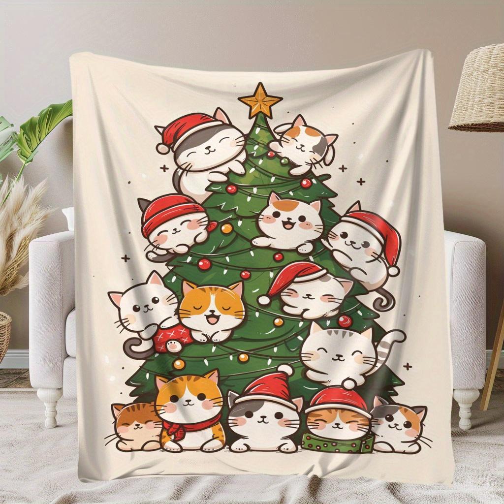 Cozy Christmas Cat Tree Print Flannel Blanket Soft Warm Throw For Naps Travel And Home Decor Holiday Gift For Family And Friends 75cmx90cm
Cozy Christmas Cat Tree Print Flannel Blanket Soft Warm Throw For Naps Travel And Home Decor Holiday Gift For Family And Friends 75cmx90cm