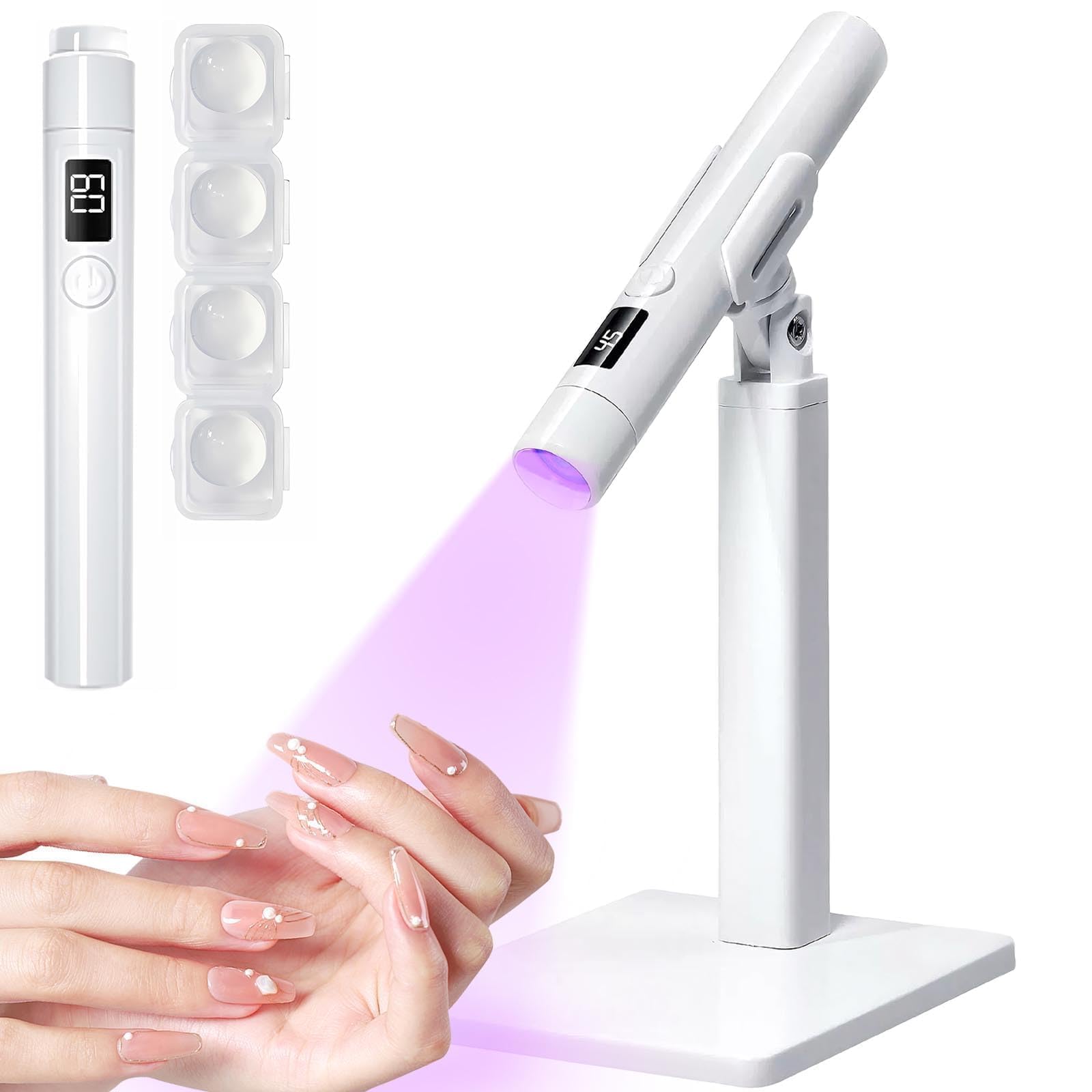 MuGaoDee LED UV Nail Lamp with Fast Handheld UV Portable Nail Professional Beginner Mini Coat USB for Resin Use Pen-Type & Stand, Drying, Light, білий
MuGaoDee LED UV Nail Lamp with Fast Handheld UV Portable Nail Professional Beginner Mini Coat USB for Resin Use Pen-Type & Stand, Drying, Light, білий