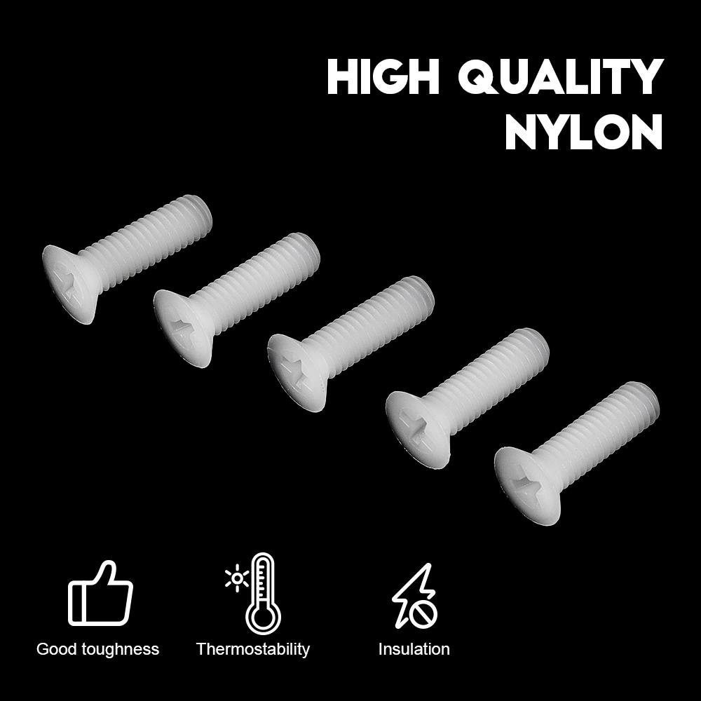 20-50pcs/pack Cross Flat Head Plastic Machine Screws M2 M2.5 M3 M4 M5 M6 M8 CSK Head White Nylon Screws Insulated Phillips Screw M4x6mm 20pcs
20-50pcs/pack Cross Flat Head Plastic Machine Screws M2 M2.5 M3 M4 M5 M6 M8 CSK Head White Nylon Screws Insulated Phillips Screw M4x6mm 20pcs