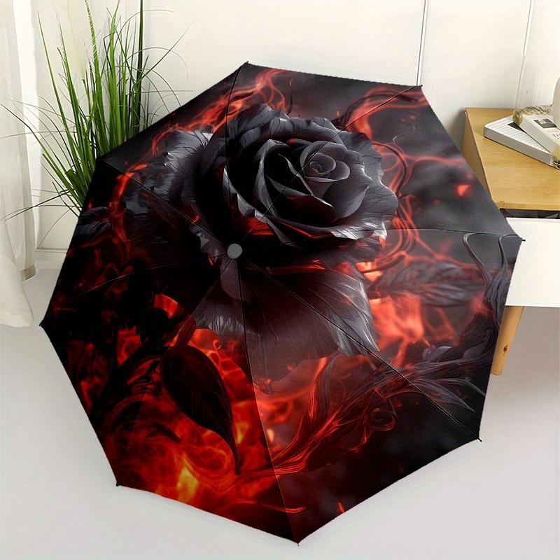 Flaming Black Rose Umbrella - Automatic Open/Close Compact Travel Umbrella with 8-Rib Durable Frame, Stylish Red & Black Rose Iron&8K
Flaming Black Rose Umbrella - Automatic Open/Close Compact Travel Umbrella with 8-Rib Durable Frame, Stylish Red & Black Rose Iron&8K