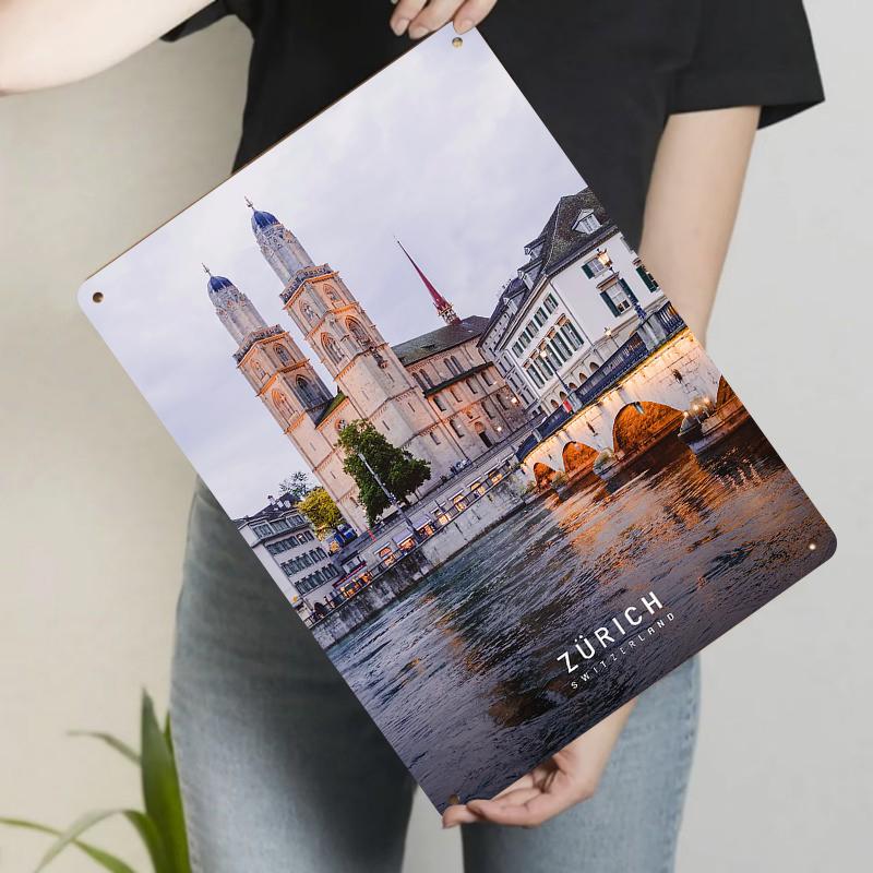 Zurich Switzerland Landmark Metal Wall Art Cityscape Church Bridge Decorative Iron Painting for Home Living Room Bedroom 20x30cm(7.8x11.8inch)
Zurich Switzerland Landmark Metal Wall Art Cityscape Church Bridge Decorative Iron Painting for Home Living Room Bedroom 20x30cm(7.8x11.8inch)